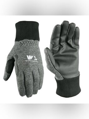 Wells Lamont Men's Performance Fleece PVC Palm Gloves in Gray, Size X-Large